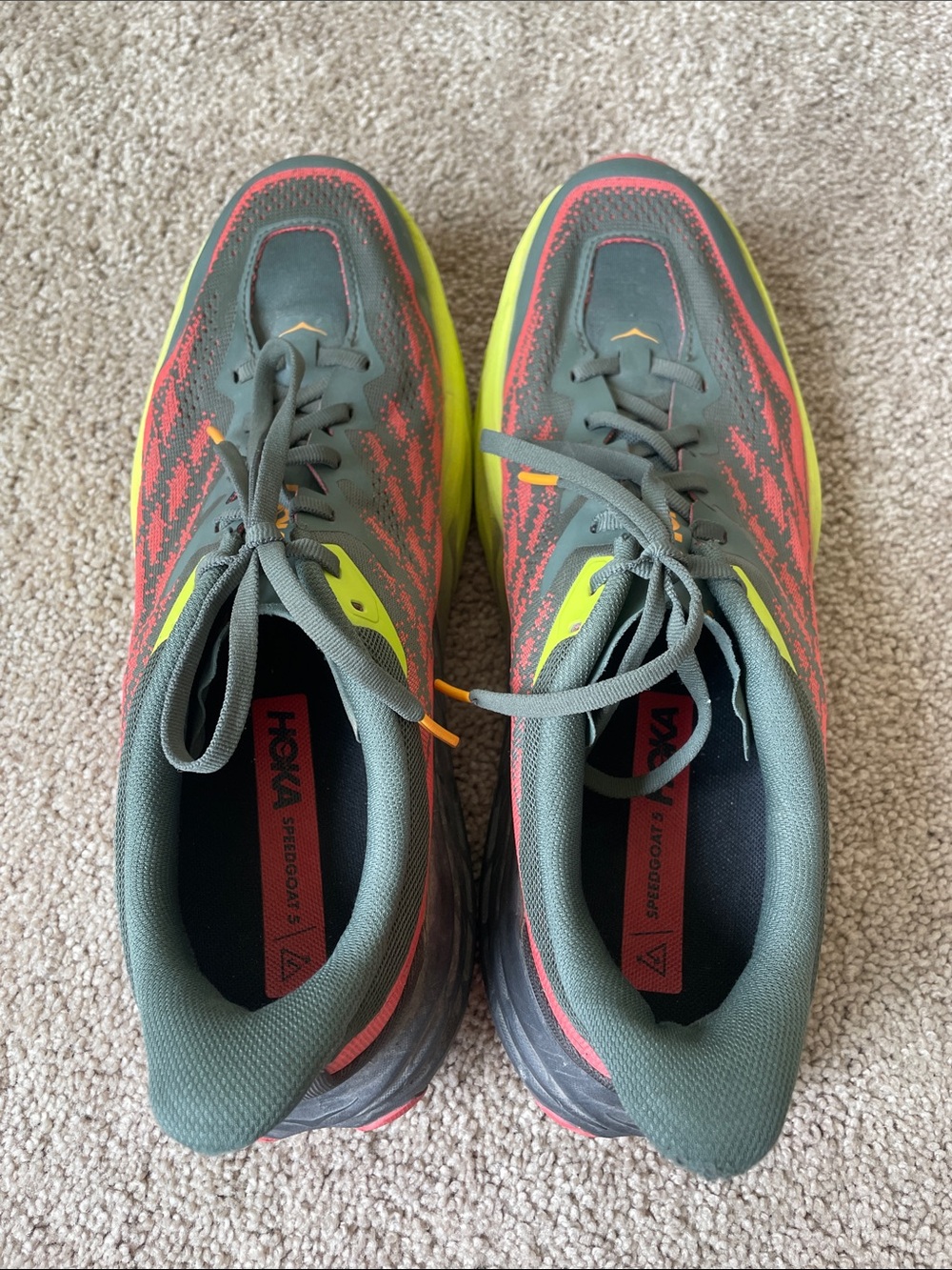 Hoka Speedgoat 5 Men's Running Shoes Sneakers 11.5 Athletic Lightweight Trail - Picture 12 of 15